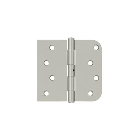 Deltana 4 x 4-1/4 x 5/8 Radius x Square Hinge; Non Removable Pin; Satin Nickel Finish S41/4058TTNU15